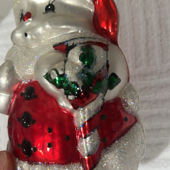 Hand Crafted Glass Christmas Snowman Ornament - Picture 16 of 16